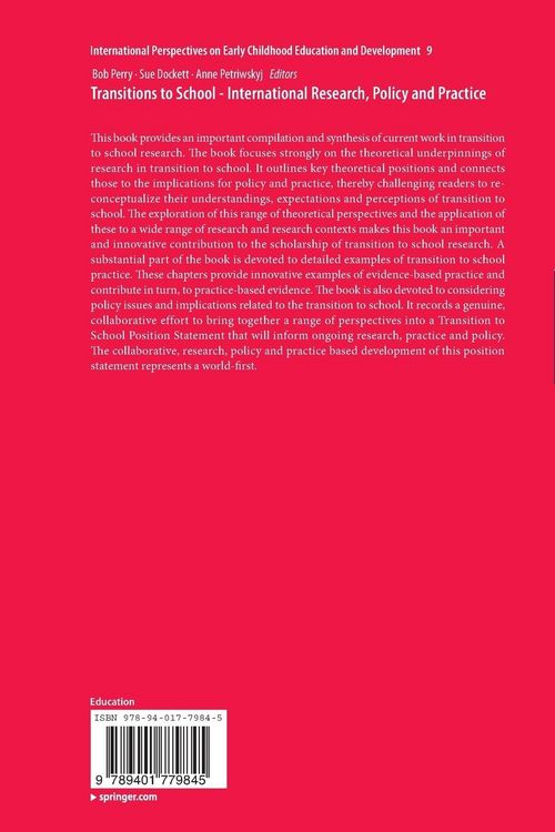 Produktbild: Transitions to School - International Research, Policy and Practice