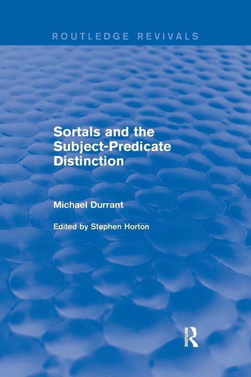 Produktbild: Sortals and the Subject-predicate Distinction (2001)