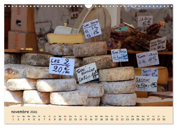 Produktbild: Aux march&eacute;s en France (Calendrier mural 2026 DIN A3 vertical), CALVENDO calendrier mensuel