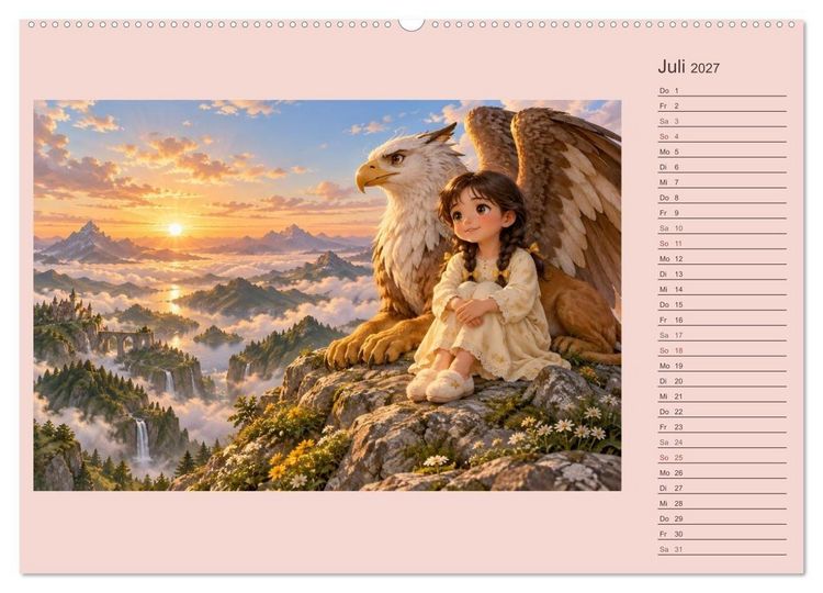 Produktbild: Mila und die Nacht der Fabelwesen (Wandkalender 2027 DIN A2 quer), CALVENDO Monatskalender