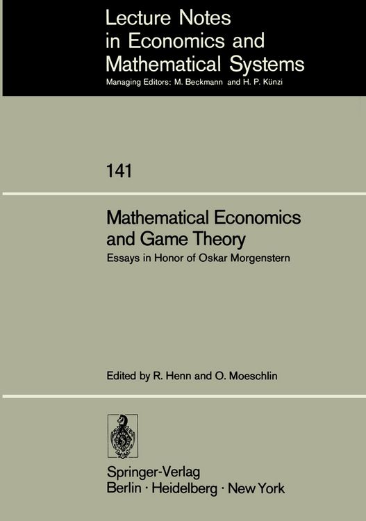 Produktbild: Mathematical Economics and Game Theory