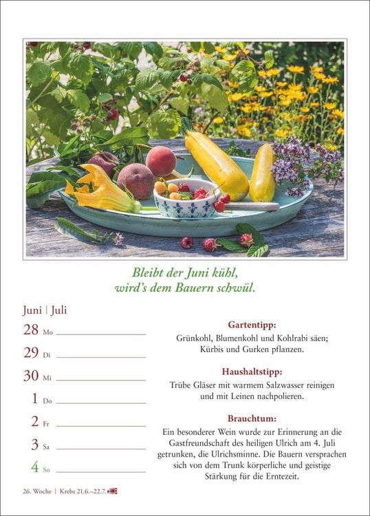 Produktbild: Bauernweisheiten Wochenkalender 2027 - Bauernregeln, Brauchtum, Gartentipps, Haushaltstipps