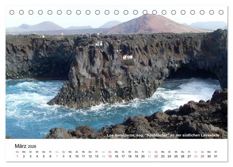Produktbild: Die Canarischen Inseln - Lanzarote (Tischkalender 2026 DIN A5 quer), CALVENDO Monatskalender