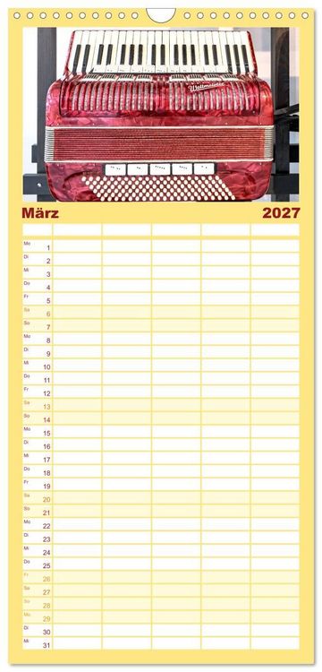 Produktbild: Familienplaner 2027 - Akkordeon, Hast Du da noch T&ouml;ne? mit 5 Spalten (Wandkalender, 21 x 45 cm) CALVENDO