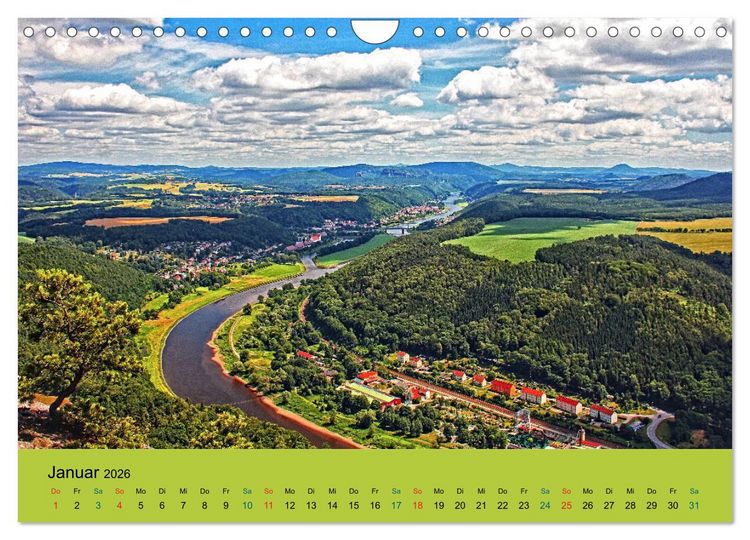 Produktbild: Im Elbsandstein - S&auml;chsisch-b&ouml;hmische Schweiz (Wandkalender 2026 DIN A4 quer), CALVENDO Monatskalender