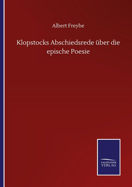 Produktbild: Klopstocks Abschiedsrede &uuml;ber die epische Poesie