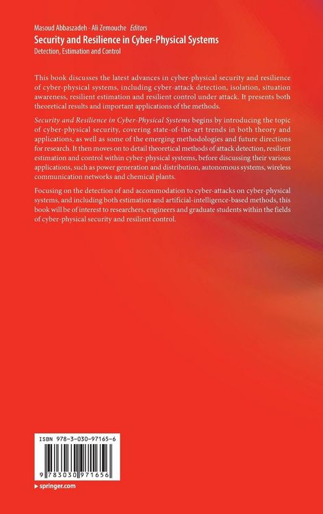 Produktbild: Security and Resilience in Cyber-Physical Systems