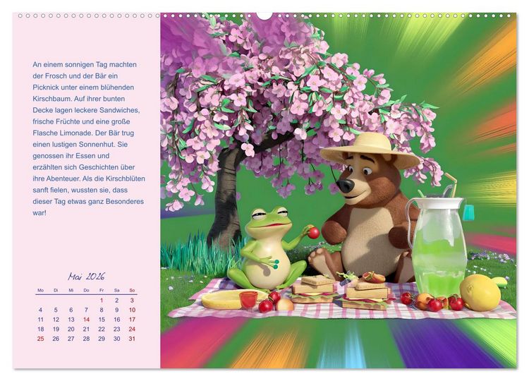 Produktbild: Der Frosch und der B&auml;r - Ein Jahr voller Abenteuer (Wandkalender 2026 DIN A2 quer), CALVENDO Monatskalender