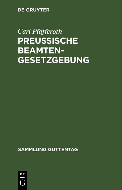 Produktbild: Preu&szlig;ische Beamten-Gesetzgebung