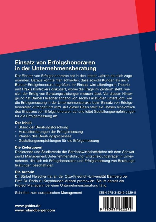 Produktbild: Einsatz von Erfolgshonoraren in der Unternehmensberatung