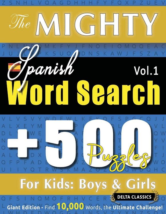 Produktbild: THE MIGHTY SPANISH WORD SEARCH - 500 PUZZLES FOR KIDS
