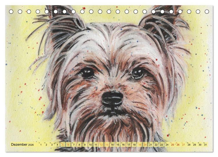 Produktbild: Hundeportr&auml;ts in Aquarell (Tischkalender 2026 DIN A5 quer), CALVENDO Monatskalender