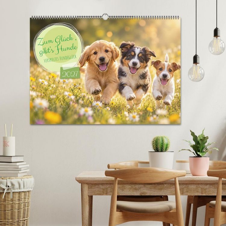 Produktbild: Zum Gl&uuml;ck gibt&rsquo;s Hunde (Wandkalender 2027 DIN A2 quer), CALVENDO Monatskalender