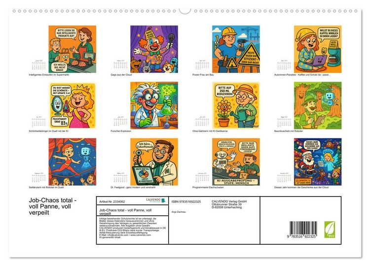 Produktbild: Job-Chaos total - voll Panne, voll verpeilt (hochwertiger Premium Wandkalender 2027 DIN A2 quer), Kunstdruck in Hochglanz