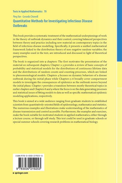 Produktbild: Quantitative Methods for Investigating Infectious Disease Outbreaks