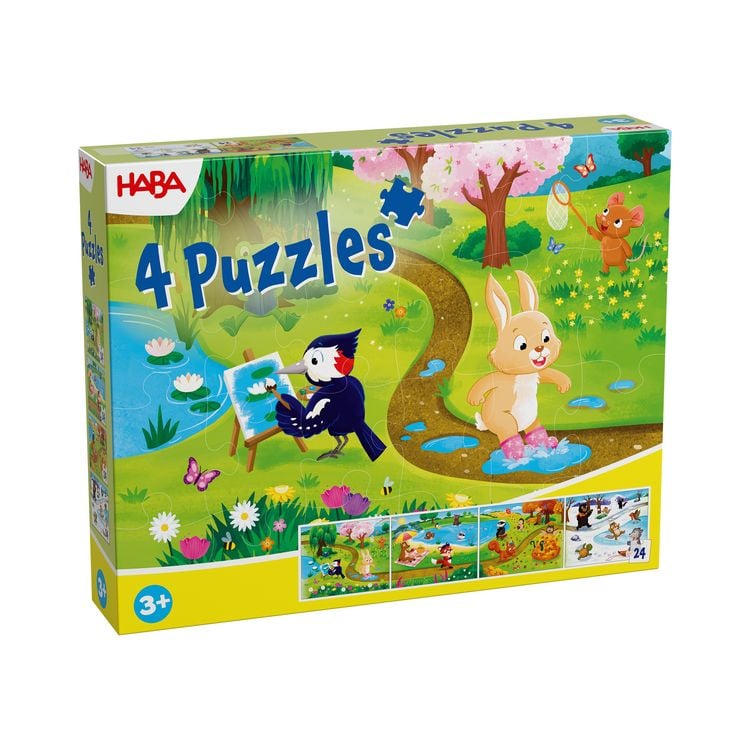 Produktbild: HABA 2013402001 - Puzzle Jahreszeiten, 4x24 Teile, Kinderpuzzle ab 3 Jahren