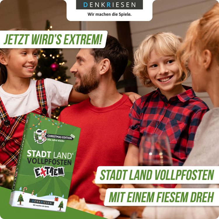 Produktbild: DENKRIESEN Kartenspiel STADT LAND VOLLPFOSTEN Extrem Christmas Edition