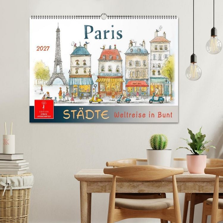 Produktbild: St&auml;dte - Weltreise in Bunt (Wandkalender 2027 DIN A2 quer), CALVENDO Monatskalender
