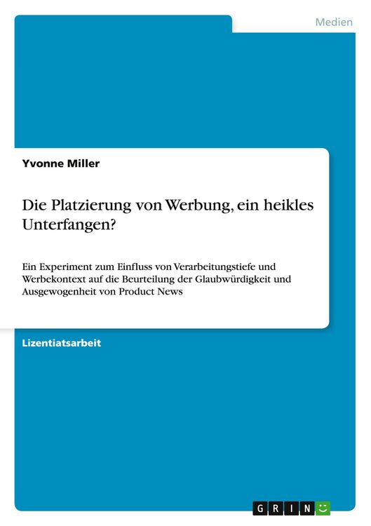 Produktbild: Die Platzierung von Werbung, ein heikles Unterfangen?