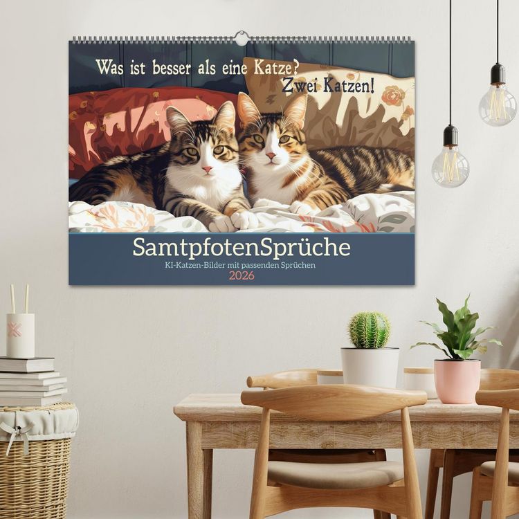 Produktbild: Samtpfotenspr&uuml;che (Wandkalender 2026 DIN A2 quer), CALVENDO Monatskalender