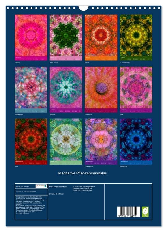 Produktbild: Meditative Pflanzenmandalas (Wandkalender 2026 DIN A3 hoch), CALVENDO Monatskalender
