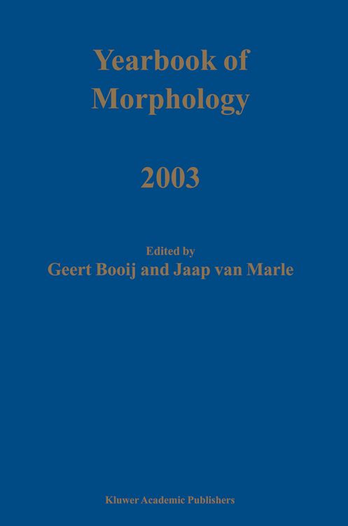 Produktbild: Yearbook of Morphology 2003