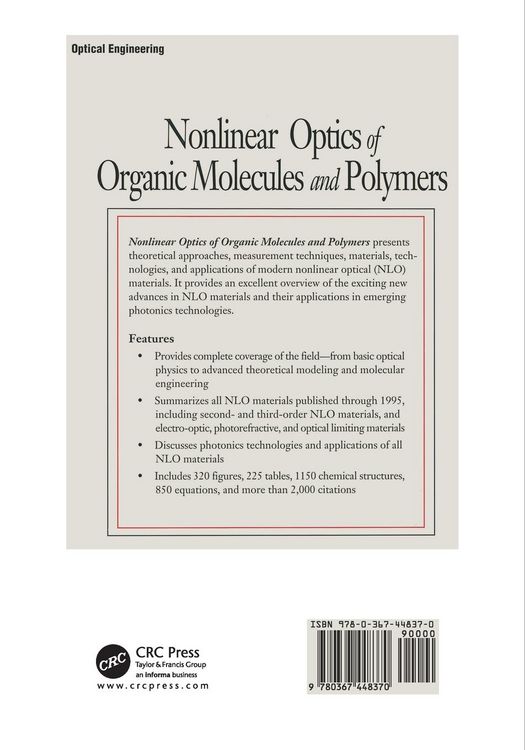 Produktbild: Nonlinear Optics of Organic Molecules and Polymers