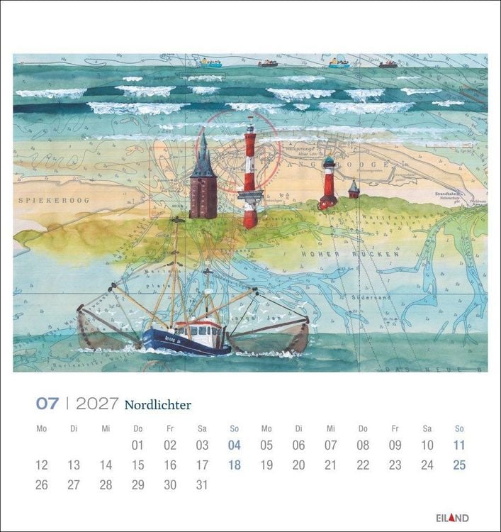 Produktbild: Nordlichter - See(h)karten Postkartenkalender 2027