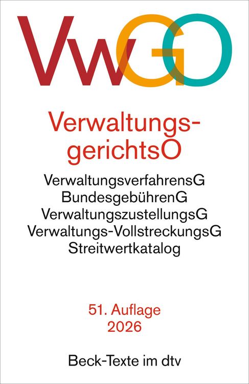 Produktbild: Verwaltungsgerichtsordnung, Verwaltungsverfahrensgesetz