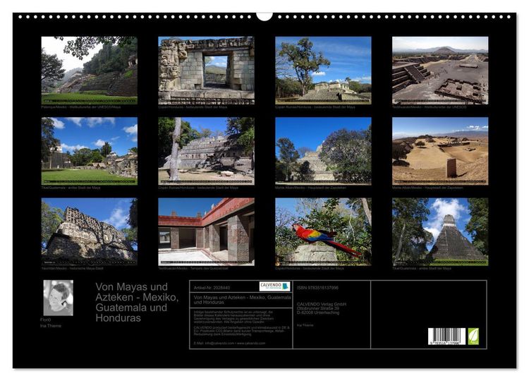 Produktbild: Von Mayas und Azteken - Mexiko, Guatemala und Honduras (Wandkalender 2026 DIN A2 quer), CALVENDO Monatskalender