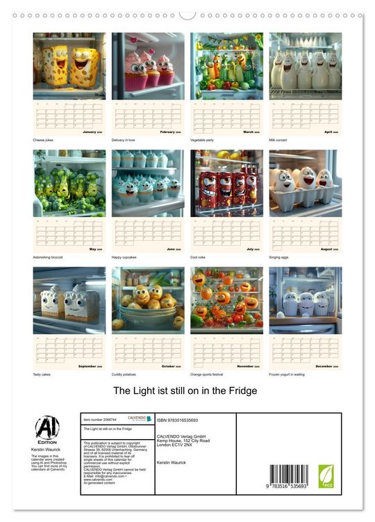 Produktbild: The Light ist still on in the Fridge (High Quality Premium Wall Calendar 2026 DIN A2 portrait),CALVENDO 12 Month Wall Calendar