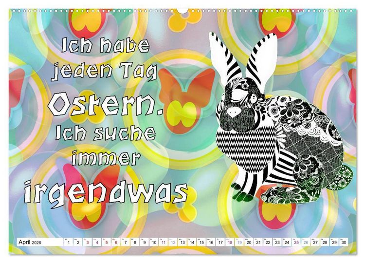 Produktbild: Spruchkalender - frech und bunt (Wandkalender 2026 DIN A2 quer), CALVENDO Monatskalender