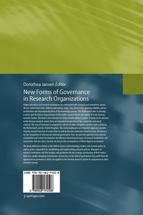 Produktbild: New Forms of Governance in Research Organizations
