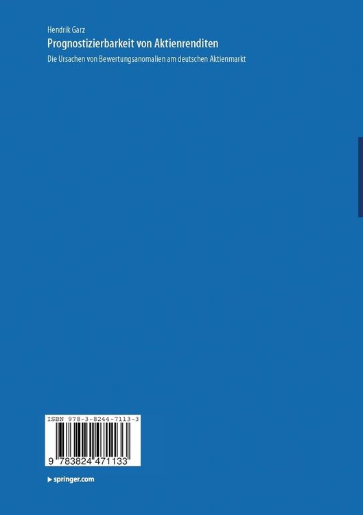 Produktbild: Prognostizierbarkeit von Aktienrenditen