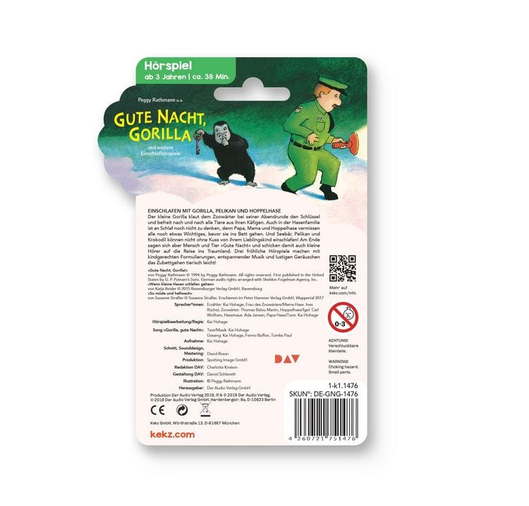 Produktbild: Gute Nacht Gorilla und weitere Einschlafh&ouml;rspiele als Kekz