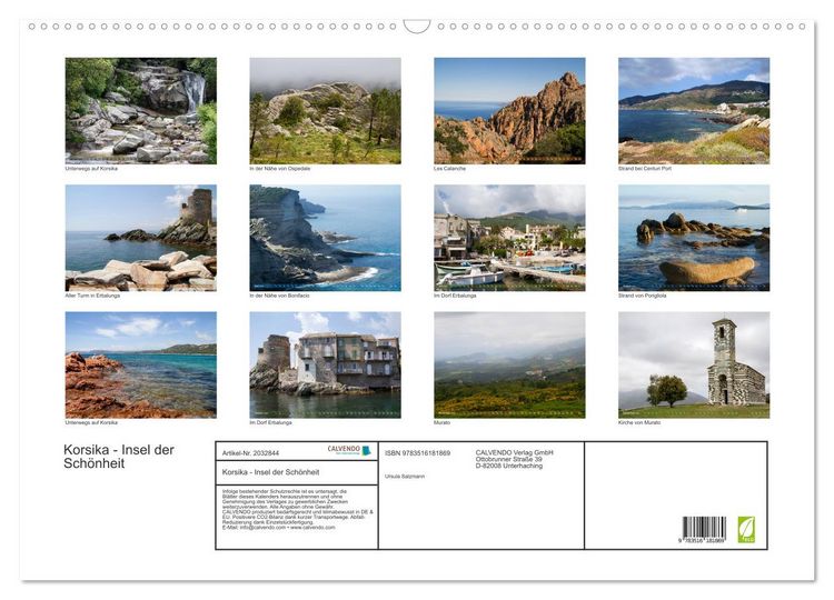 Produktbild: Korsika - Insel der Sch&ouml;nheit (Wandkalender 2026 DIN A2 quer), CALVENDO Monatskalender