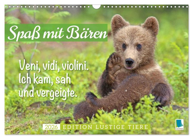 Produktbild: Spa&szlig; mit B&auml;ren: Edition lustige Tiere (Wandkalender 2026 DIN A3 quer), CALVENDO Monatskalender