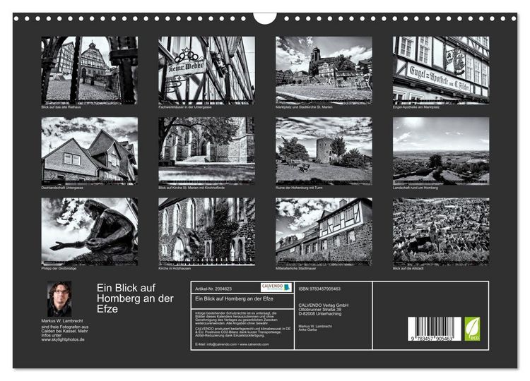 Produktbild: Ein Blick auf Homberg an der Efze (Wandkalender 2026 DIN A3 quer), CALVENDO Monatskalender