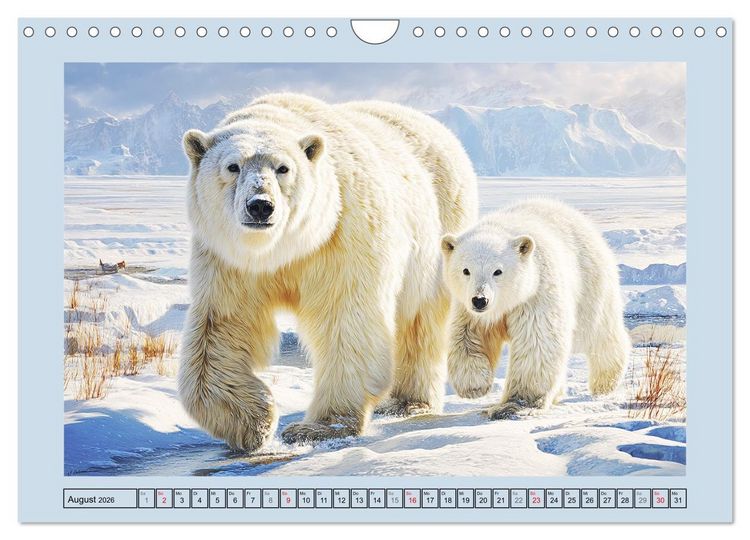Produktbild: Im Reich der Eisb&auml;ren. Imposante K&ouml;nige des Nordlichts (Wandkalender 2026 DIN A4 quer), CALVENDO Monatskalender
