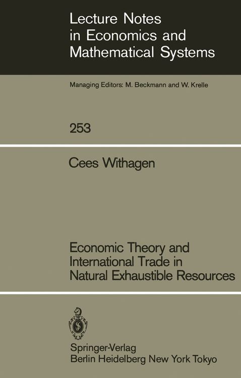 Produktbild: Economic Theory and International Trade in Natural Exhaustible Resources