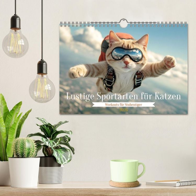 Produktbild: Lustige Sportarten f&uuml;r Katzen (Wandkalender 2026 DIN A4 quer), CALVENDO Monatskalender