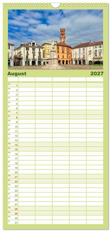 Produktbild: Familienplaner 2027 - Piemont - Norditaliens stille Sch&ouml;nheit mit 5 Spalten (Wandkalender, 21 x 45 cm) CALVENDO