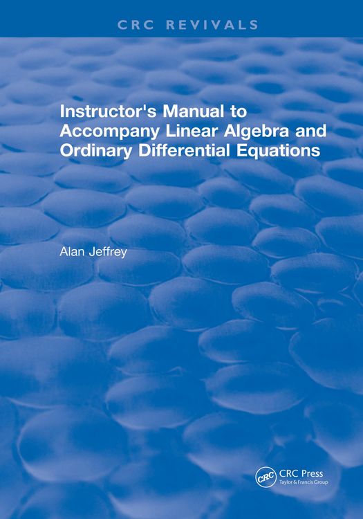 Produktbild: Instructors Manual to Accompany Linear Algebra and Ordinary Differential Equations