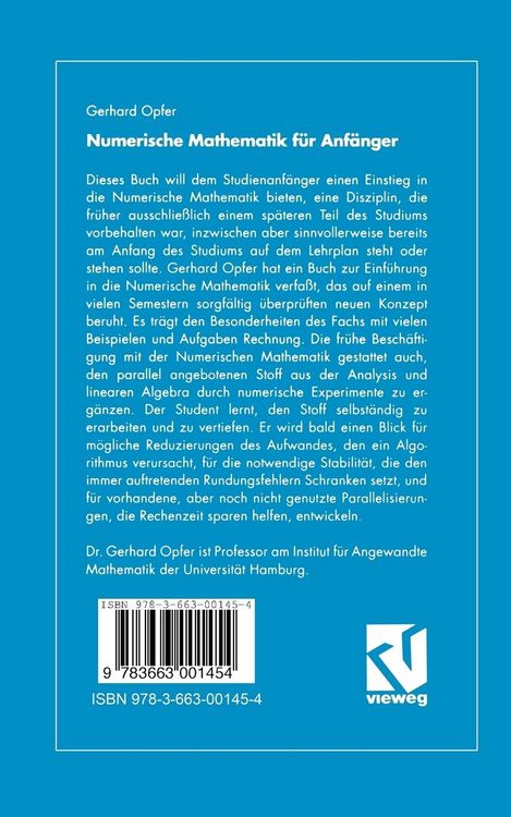 Produktbild: Numerische Mathematik f&uuml;r Anf&auml;nger