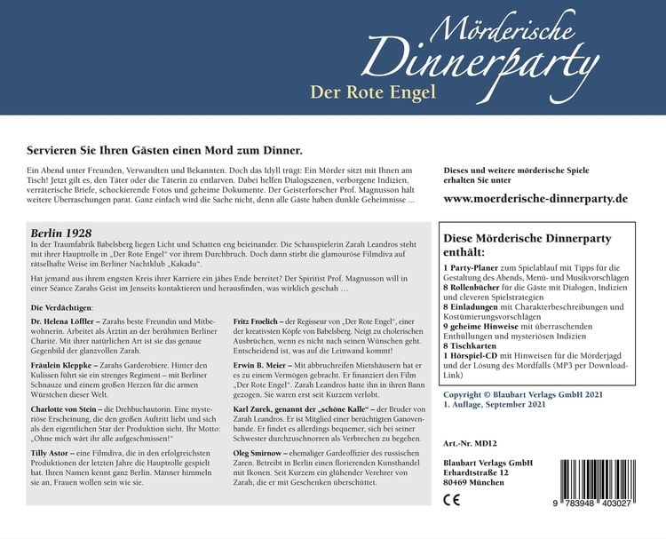 Mörderische Dinnerparty, Der Rote Engel (Spiel)