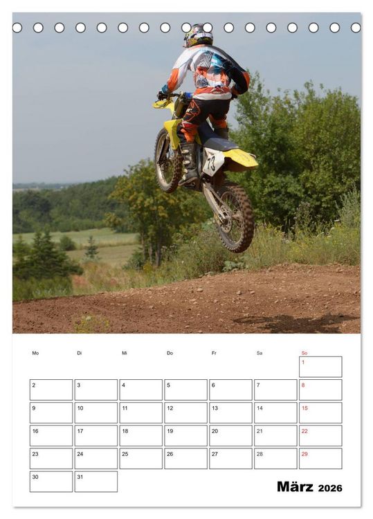 Produktbild: Motocross Terminplaner (Tischkalender 2026 DIN A5 hoch), CALVENDO Monatskalender