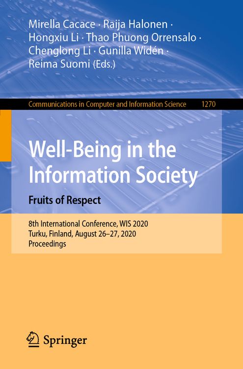 Produktbild: Well-Being in the Information Society. Fruits of Respect