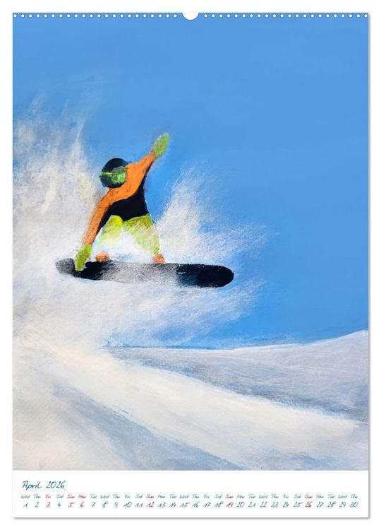Produktbild: Colourful snowboard power world (Wall Calendar 2026 DIN A2 portrait), CALVENDO 12 Month Wall Calendar