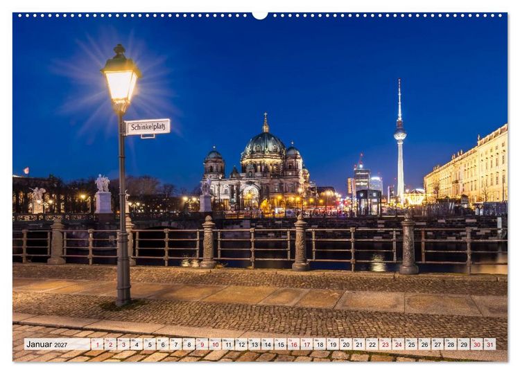 Produktbild: Berlin - Faszination bei Tag und Nacht (hochwertiger Premium Wandkalender 2027 DIN A2 quer), Kunstdruck in Hochglanz