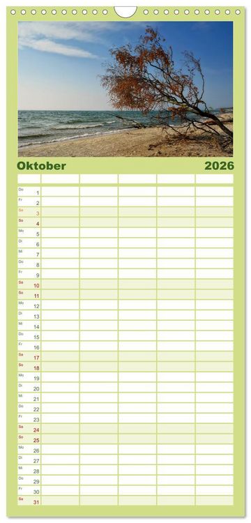 Produktbild: Familienplaner 2026 - OSTSEEGL&Uuml;CK - Gl&uuml;cksmomente auf dem Dar&szlig; mit 5 Spalten (Wandkalender, 21 x 45 cm) CALVENDO